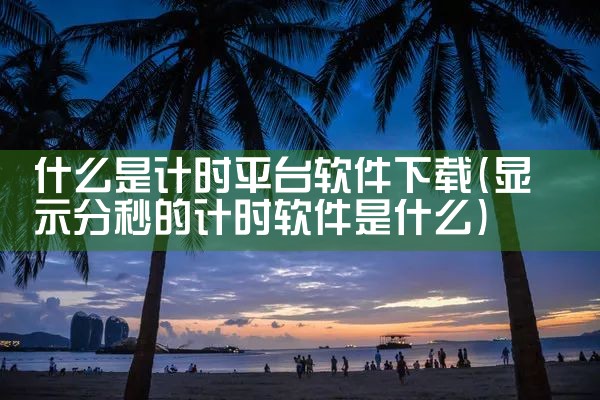 什么是计时平台软件下载