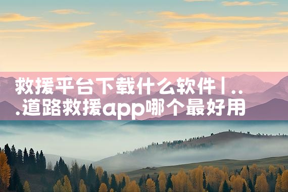 救援平台下载什么软件